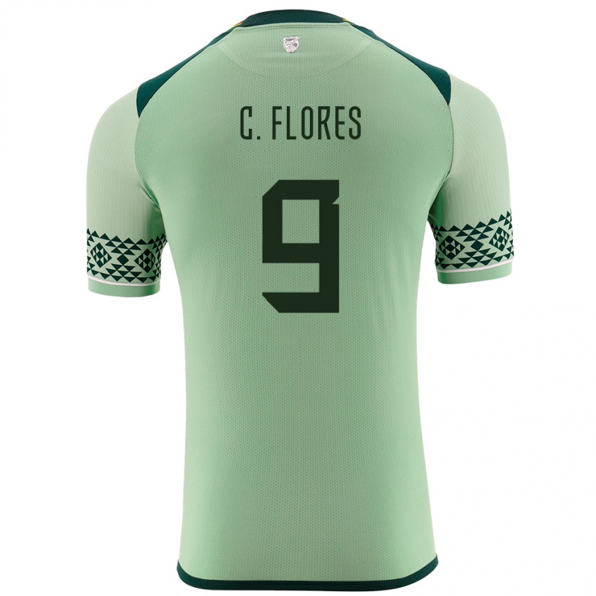 Niño Fútbol Camiseta Bolivia Cesar Flores #9 Verde Claro 1ª Equipación 24-26 México