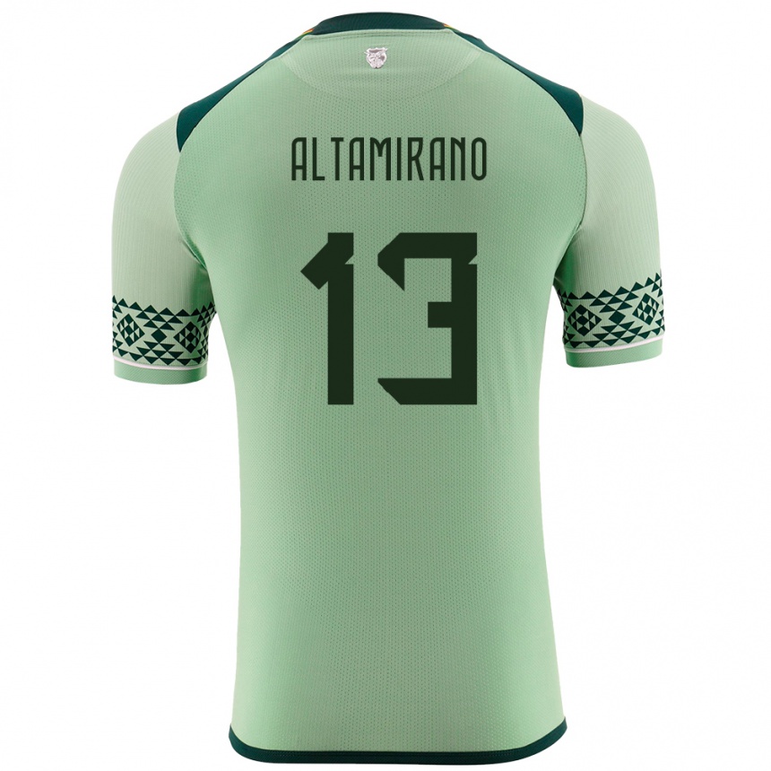 Niño Fútbol Camiseta Bolivia Sebastian Altamirano #13 Verde Claro 1ª Equipación 24-26 México