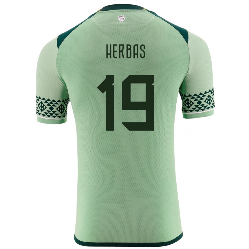 Niño Fútbol Camiseta Bolivia Alan Herbas #19 Verde Claro 1ª Equipación 24-26 México