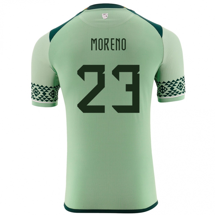 Niño Fútbol Camiseta Bolivia Leonel Moreno #23 Verde Claro 1ª Equipación 24-26 México