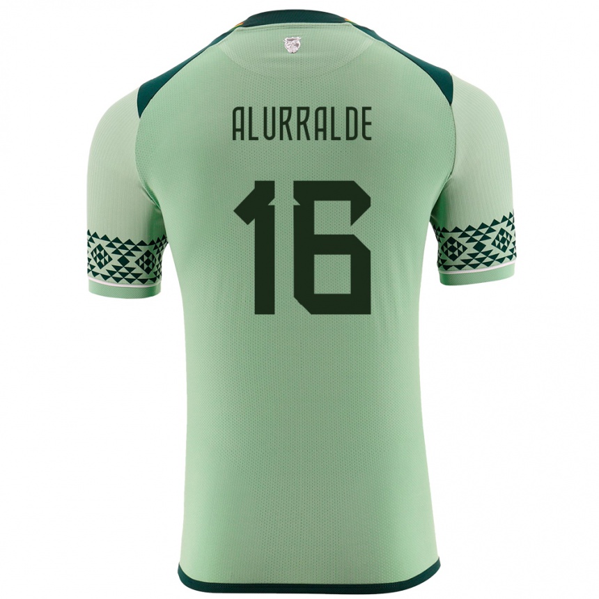 Niño Fútbol Camiseta Bolivia Samantha Alurralde #16 Verde Claro 1ª Equipación 24-26 México