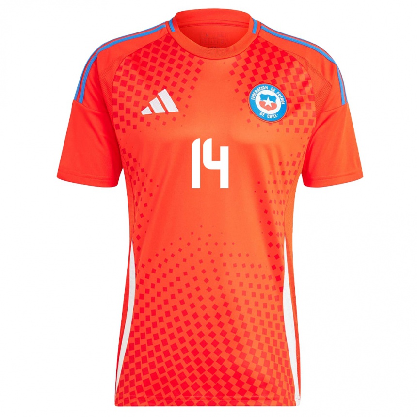 Niño Fútbol Camiseta Chile Javiera Grez #14 Rojo 1ª Equipación 24-26 México