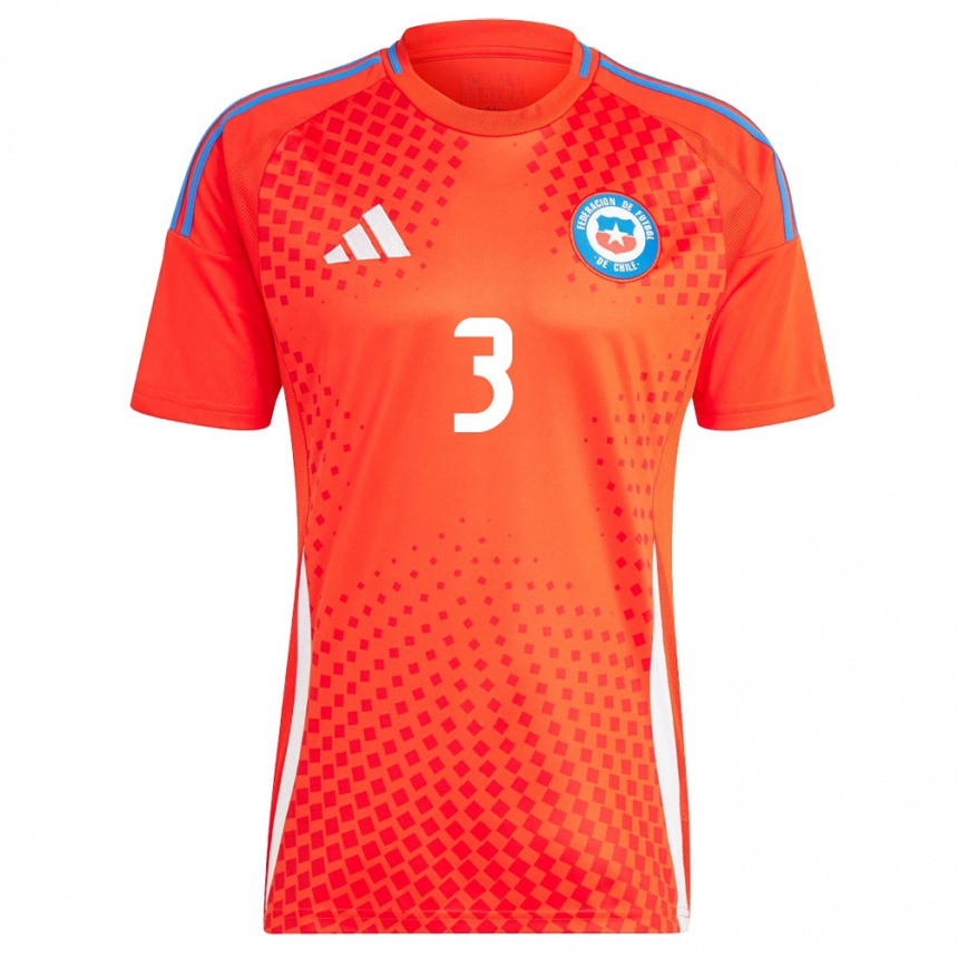 Niño Fútbol Camiseta Chile Yahir Salazar #3 Rojo 1ª Equipación 24-26 México