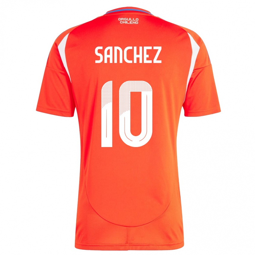 Niño Fútbol Camiseta Chile Alexis Sánchez #10 Rojo 1ª Equipación 24-26 México