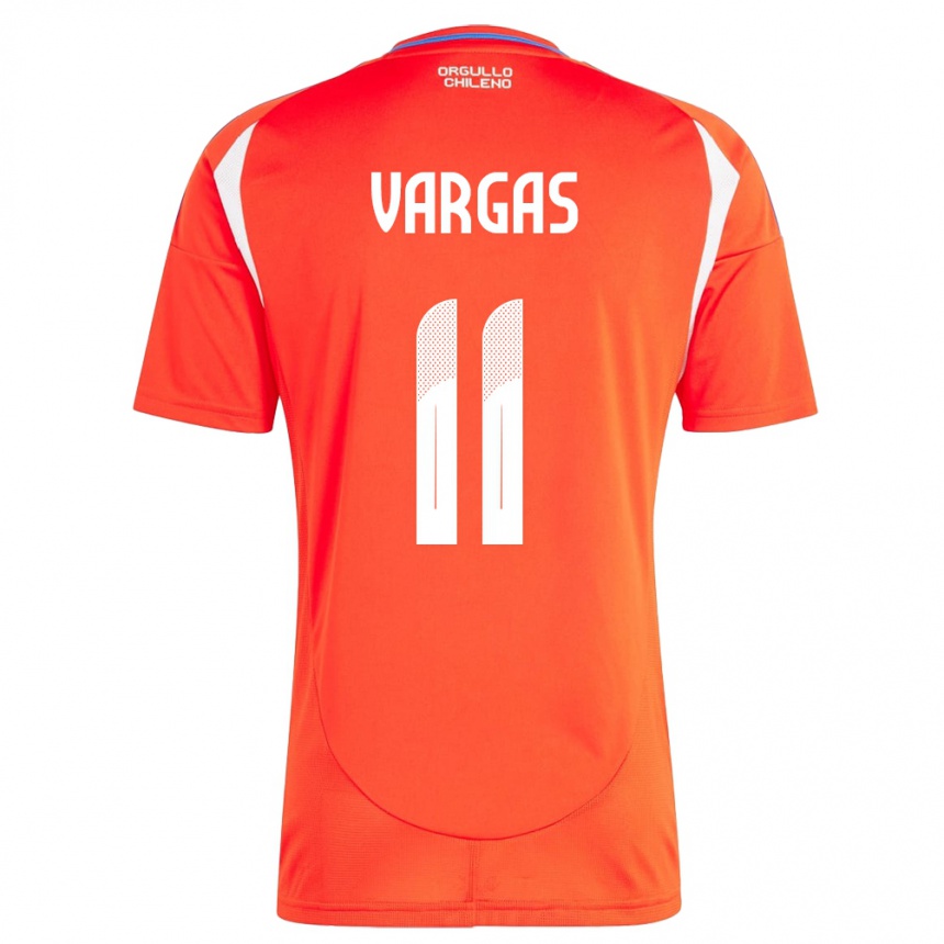 Niño Fútbol Camiseta Chile Eduardo Vargas #11 Rojo 1ª Equipación 24-26 México