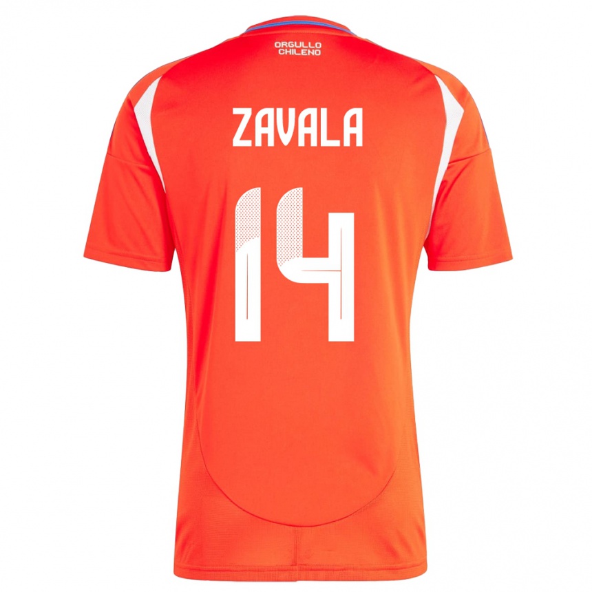 Niño Fútbol Camiseta Chile Cristián Zavala #14 Rojo 1ª Equipación 24-26 México