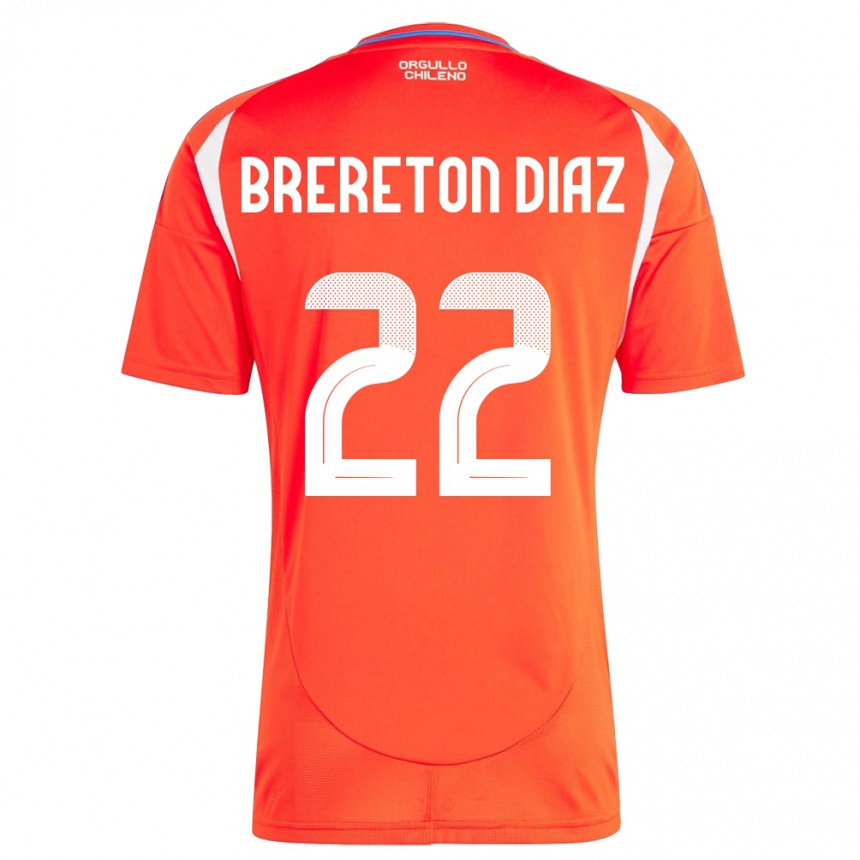 Niño Fútbol Camiseta Chile Ben Brereton Díaz #22 Rojo 1ª Equipación 24-26 México