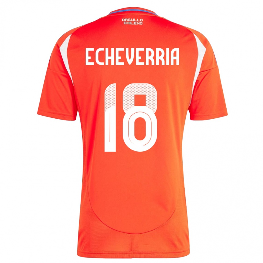 Niño Fútbol Camiseta Chile Rodrigo Echeverría #18 Rojo 1ª Equipación 24-26 México