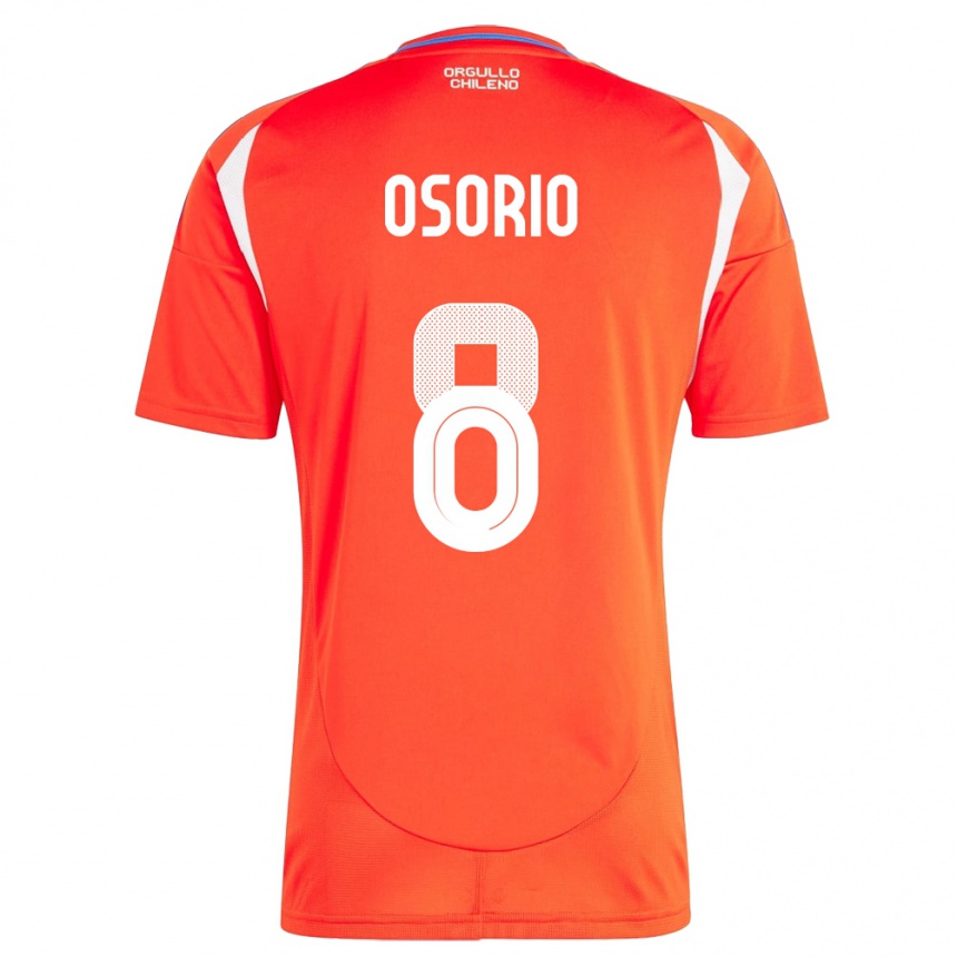 Niño Fútbol Camiseta Chile Darío Osorio #8 Rojo 1ª Equipación 24-26 México