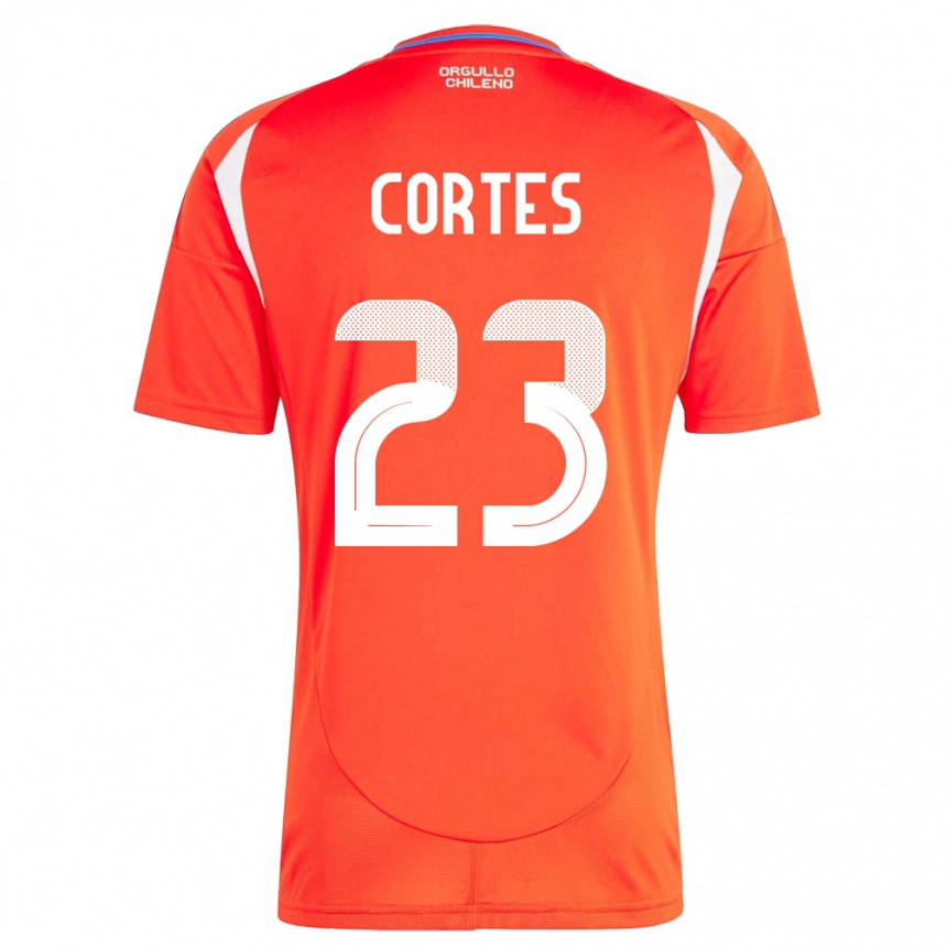 Niño Fútbol Camiseta Chile Brayan Cortés #23 Rojo 1ª Equipación 24-26 México