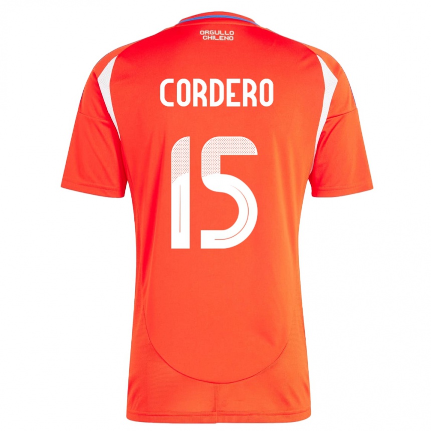 Niño Fútbol Camiseta Chile Renato Cordero #15 Rojo 1ª Equipación 24-26 México