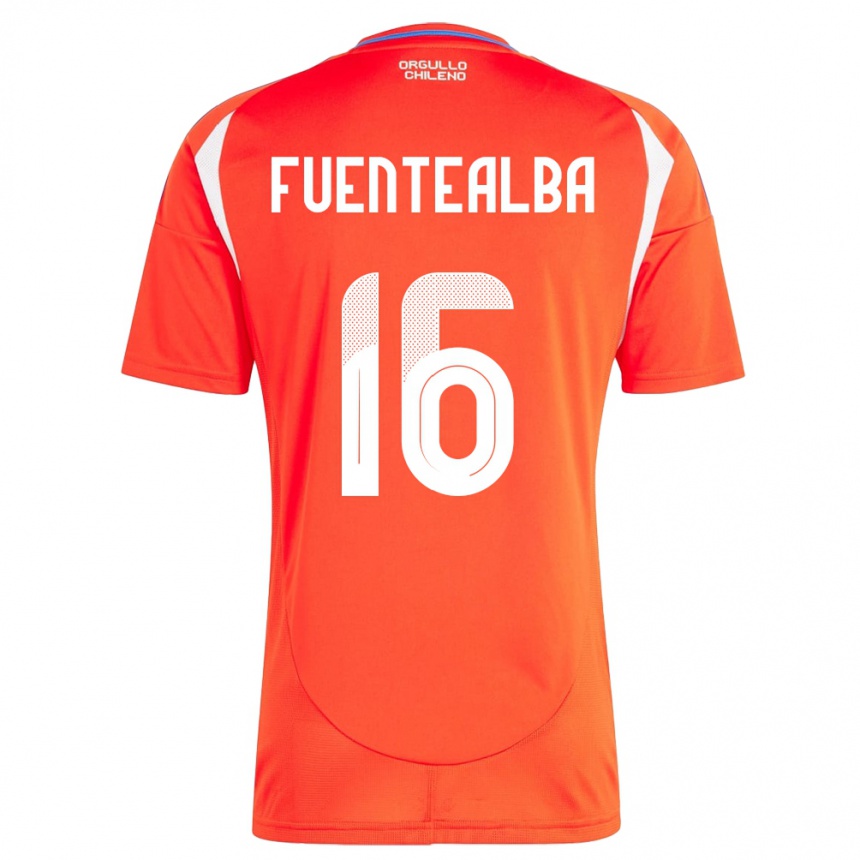 Niño Fútbol Camiseta Chile Jeison Fuentealba #16 Rojo 1ª Equipación 24-26 México