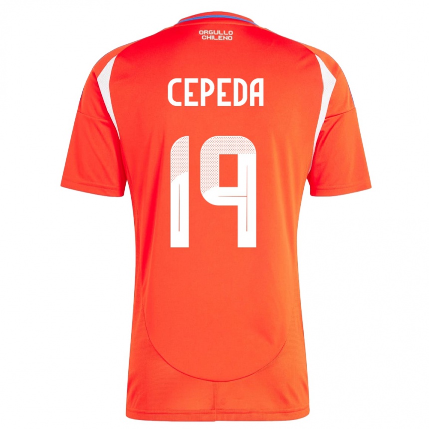 Niño Fútbol Camiseta Chile Lucas Cepeda #19 Rojo 1ª Equipación 24-26 México