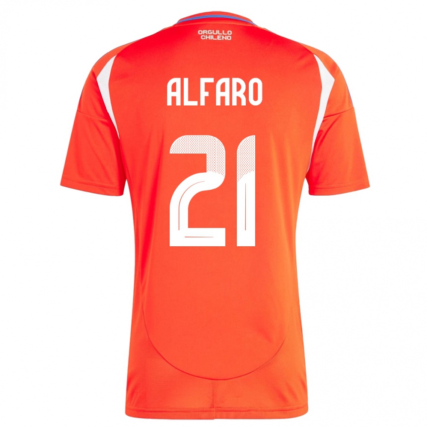 Niño Fútbol Camiseta Chile Julián Alfaro #21 Rojo 1ª Equipación 24-26 México