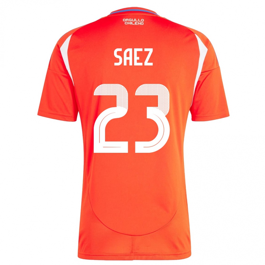 Niño Fútbol Camiseta Chile Ignacio Sáez #23 Rojo 1ª Equipación 24-26 México