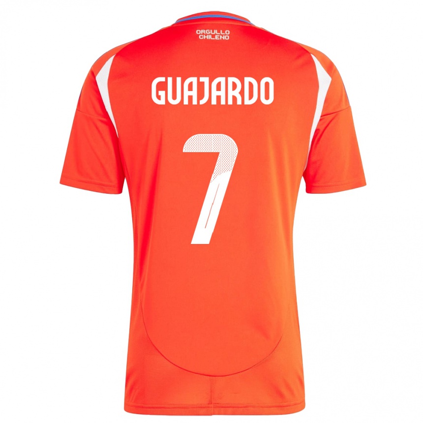 Niño Fútbol Camiseta Chile Paolo Guajardo #7 Rojo 1ª Equipación 24-26 México