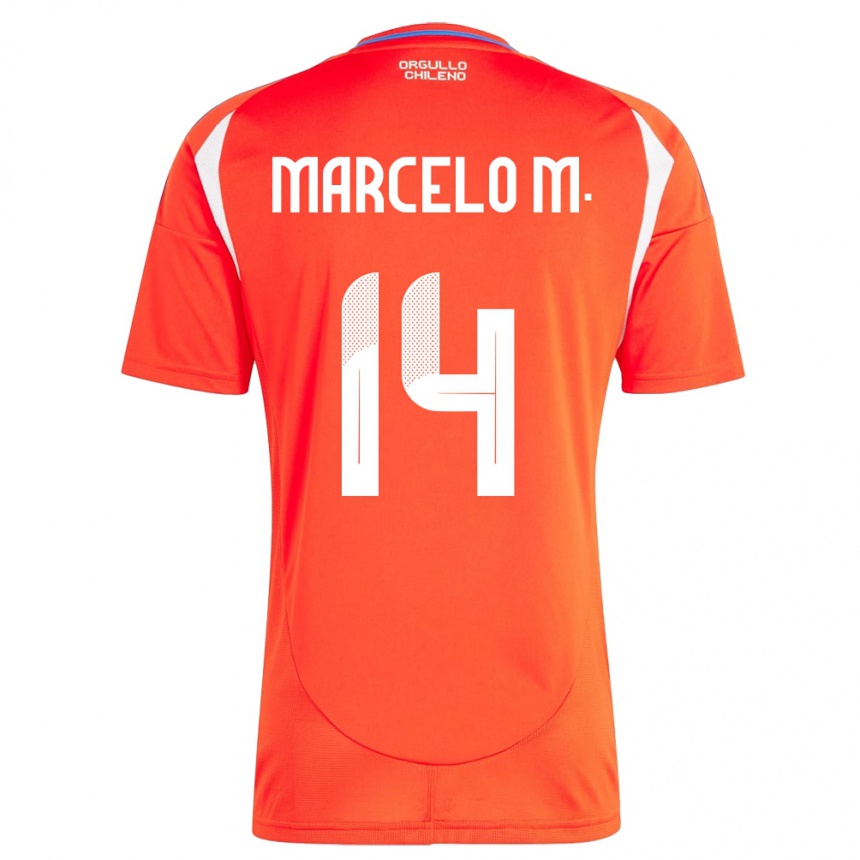 Niño Fútbol Camiseta Chile Marcelo Morales #14 Rojo 1ª Equipación 24-26 México