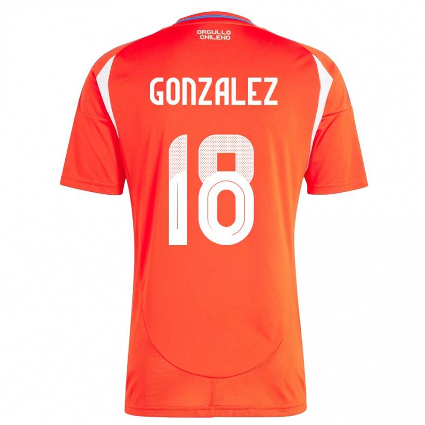 Niño Fútbol Camiseta Chile Bryan González #18 Rojo 1ª Equipación 24-26 México