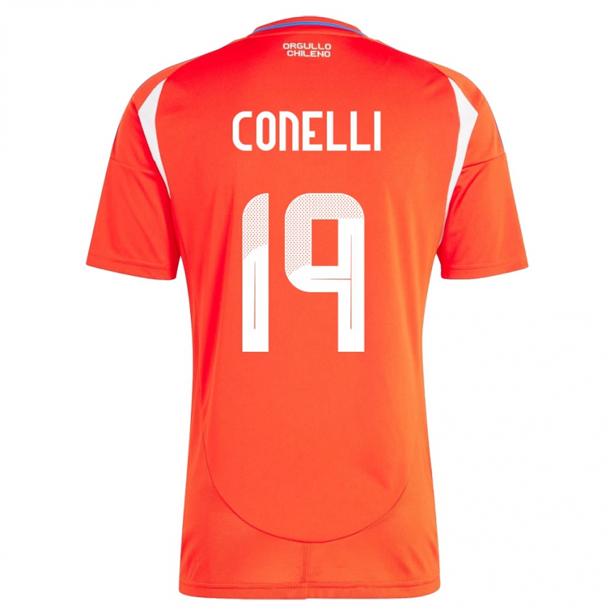 Niño Fútbol Camiseta Chile Vicente Conelli #19 Rojo 1ª Equipación 24-26 México