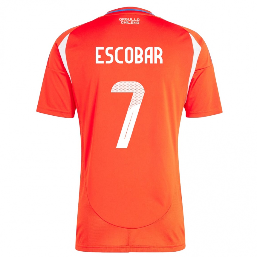 Niño Fútbol Camiseta Chile Bastián Escobar #7 Rojo 1ª Equipación 24-26 México