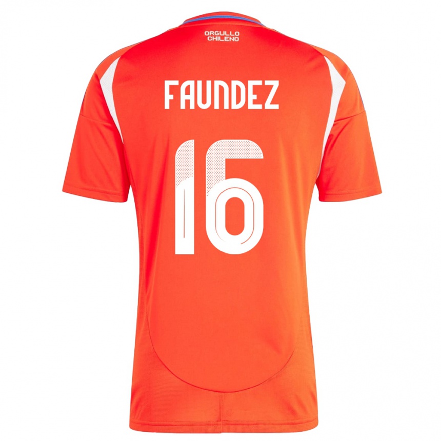 Niño Fútbol Camiseta Chile Felipe Faúndez #16 Rojo 1ª Equipación 24-26 México