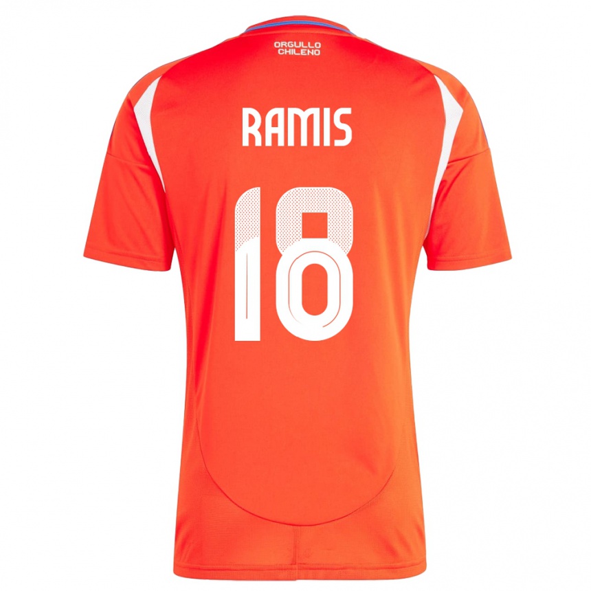 Niño Fútbol Camiseta Chile Oliver Ramis #18 Rojo 1ª Equipación 24-26 México