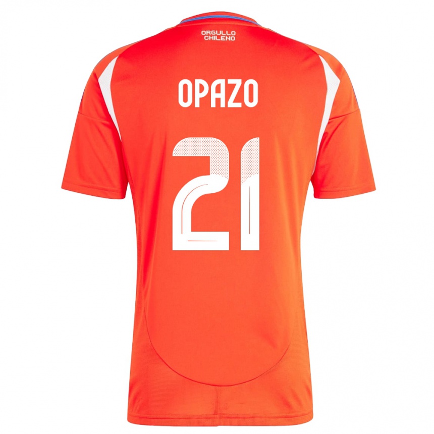 Niño Fútbol Camiseta Chile Diego Opazo #21 Rojo 1ª Equipación 24-26 México