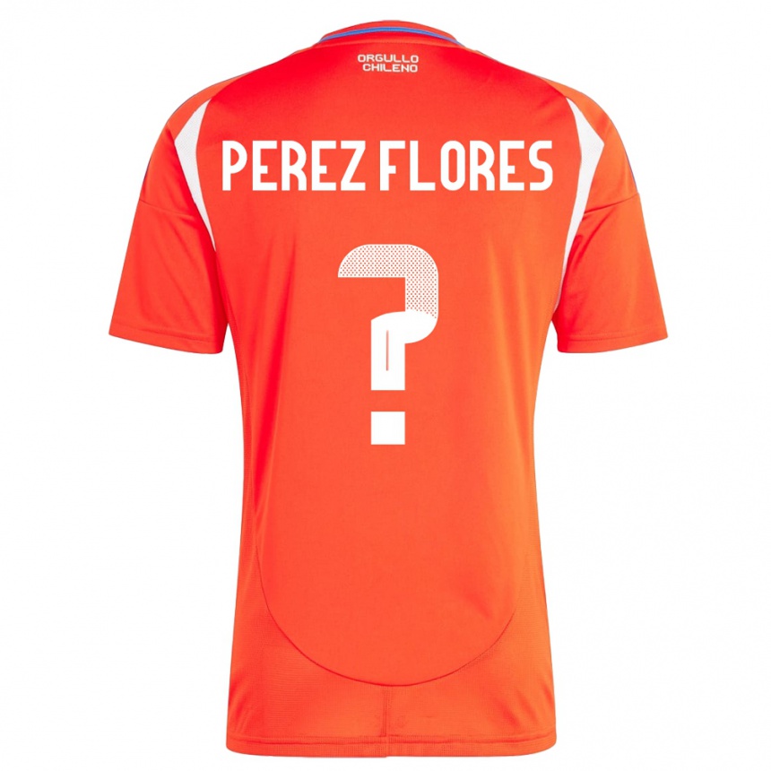 Niño Fútbol Camiseta Chile Benjamín Pérez Flores #0 Rojo 1ª Equipación 24-26 México