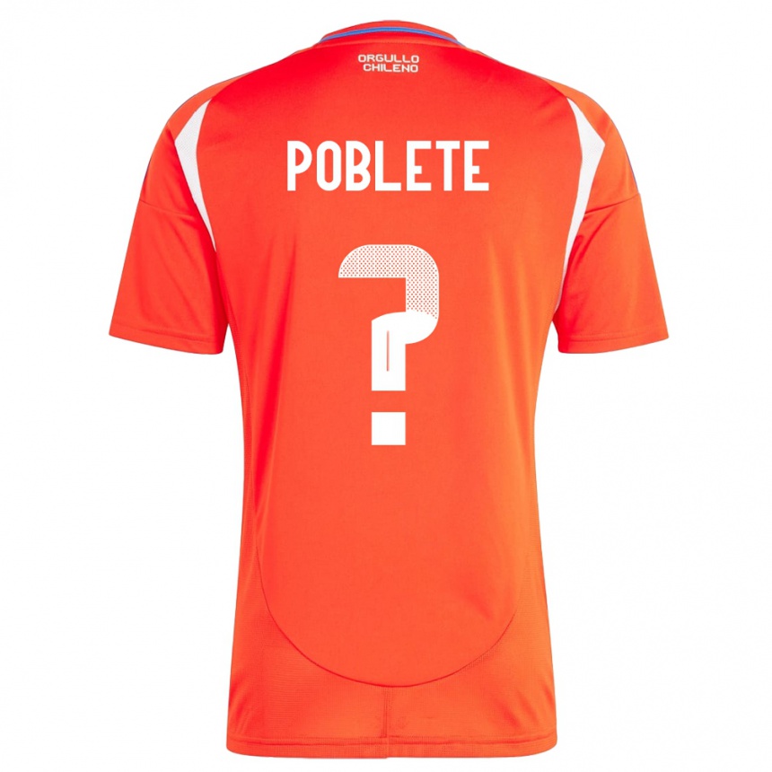 Niño Fútbol Camiseta Chile José Poblete #0 Rojo 1ª Equipación 24-26 México