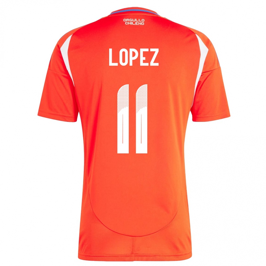 Niño Fútbol Camiseta Chile Yessenia López #11 Rojo 1ª Equipación 24-26 México