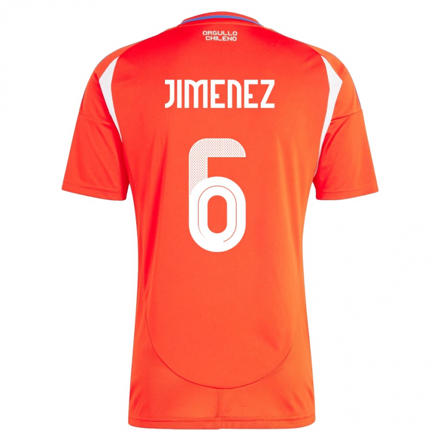 Niño Fútbol Camiseta Chile Yastin Jiménez #6 Rojo 1ª Equipación 24-26 México