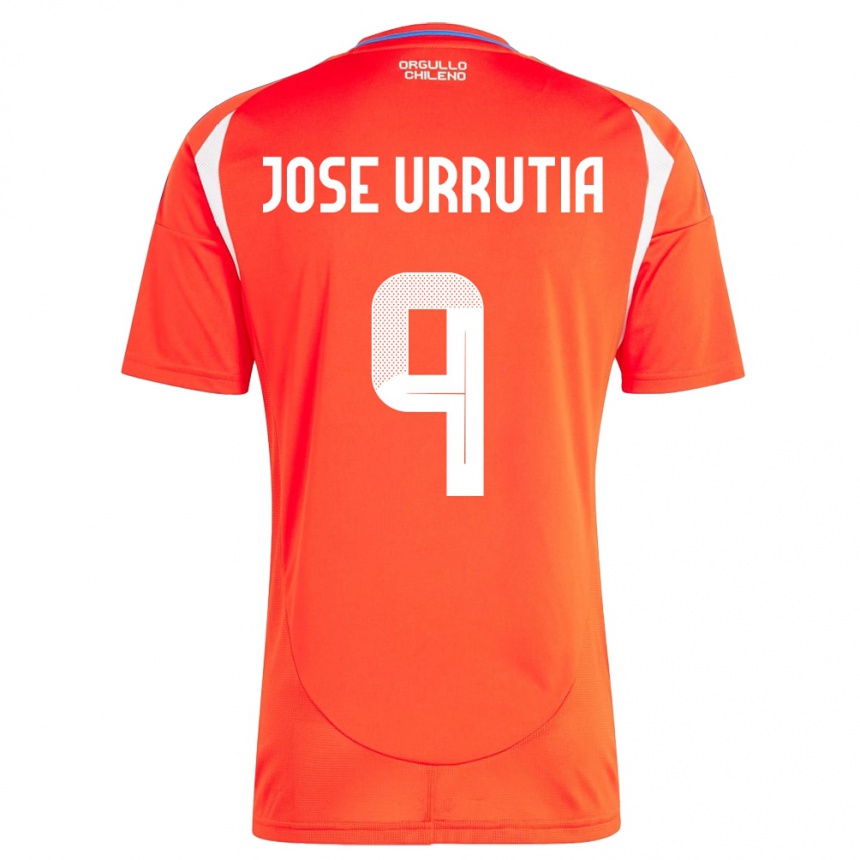 Niño Fútbol Camiseta Chile María José Urrutia #9 Rojo 1ª Equipación 24-26 México