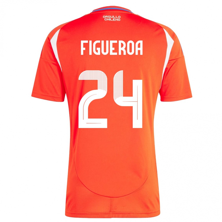 Niño Fútbol Camiseta Chile Ámbar Figueroa #24 Rojo 1ª Equipación 24-26 México