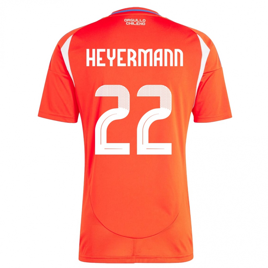 Niño Fútbol Camiseta Chile Agustina Heyermann #22 Rojo 1ª Equipación 24-26 México