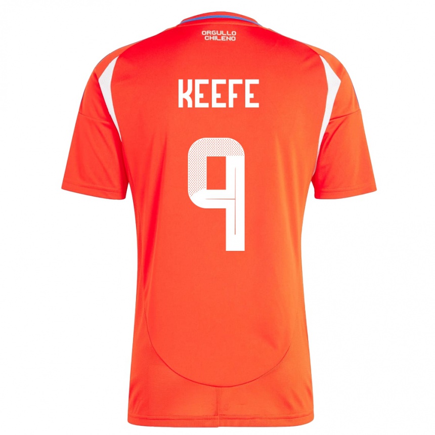 Niño Fútbol Camiseta Chile Sonya Keefe #9 Rojo 1ª Equipación 24-26 México