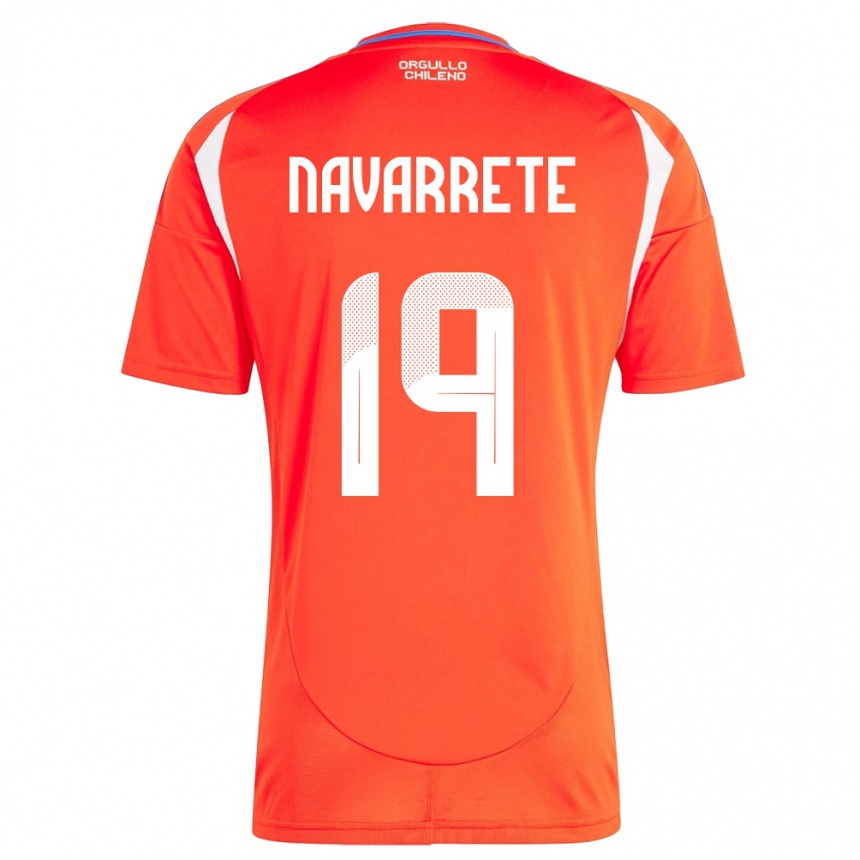 Niño Fútbol Camiseta Chile Valentina Navarrete #19 Rojo 1ª Equipación 24-26 México