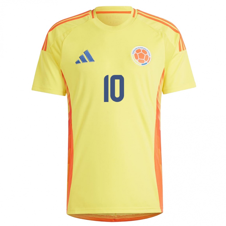 Niño Fútbol Camiseta Colombia James Rodríguez #10 Amarillo 1ª Equipación 24-26 México