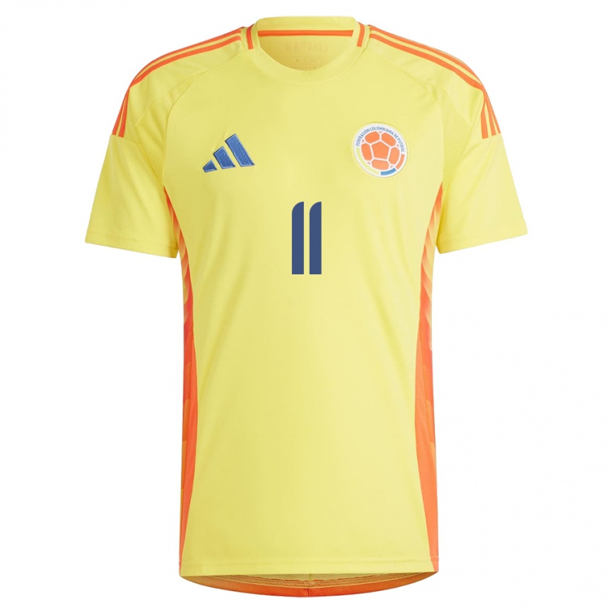 Niño Fútbol Camiseta Colombia Catalina Usme #11 Amarillo 1ª Equipación 24-26 México