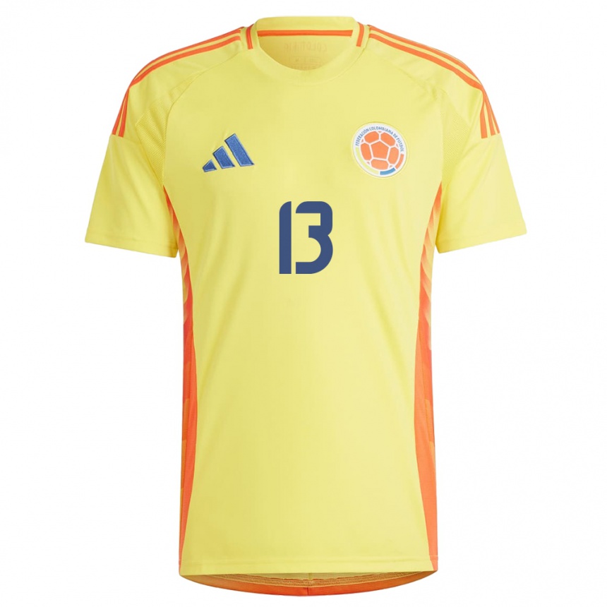 Niño Fútbol Camiseta Colombia Ana María Guzmán #13 Amarillo 1ª Equipación 24-26 México