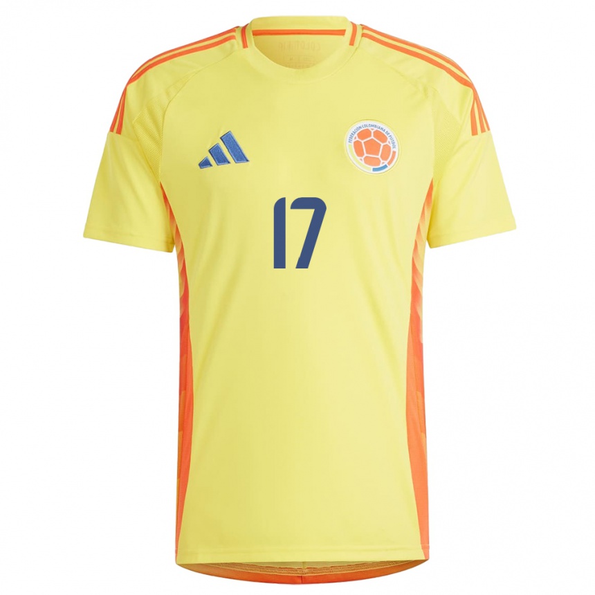 Niño Fútbol Camiseta Colombia Johan Mojica #17 Amarillo 1ª Equipación 24-26 México