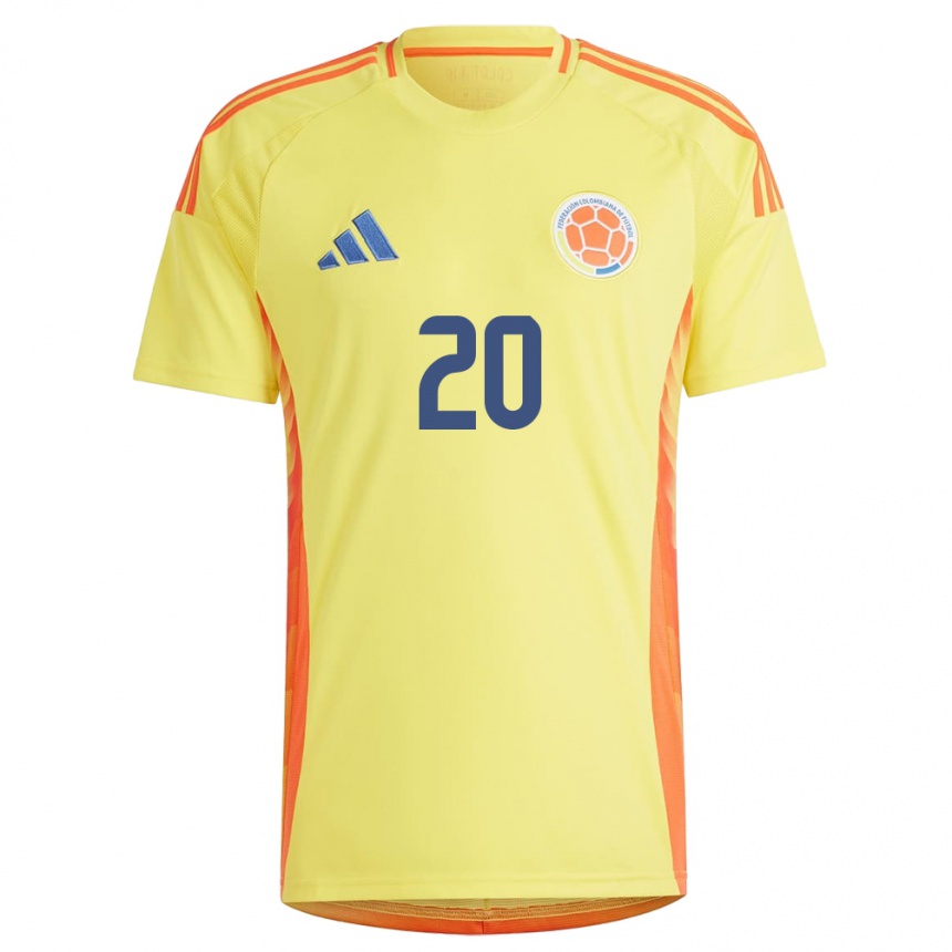 Niño Fútbol Camiseta Colombia Daniel Luna #20 Amarillo 1ª Equipación 24-26 México