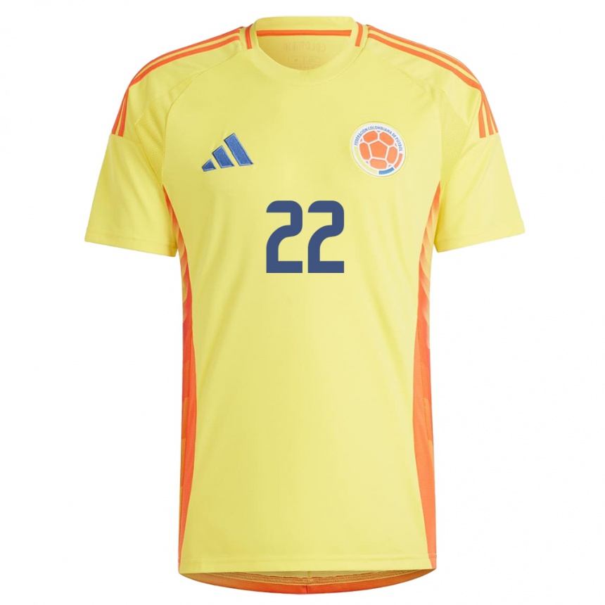 Niño Fútbol Camiseta Colombia Luis Marquinez #22 Amarillo 1ª Equipación 24-26 México