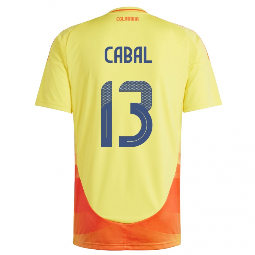 Niño Fútbol Camiseta Colombia Juan Cabal #13 Amarillo 1ª Equipación 24-26 México