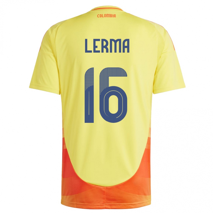 Niño Fútbol Camiseta Colombia Jefferson Lerma #16 Amarillo 1ª Equipación 24-26 México