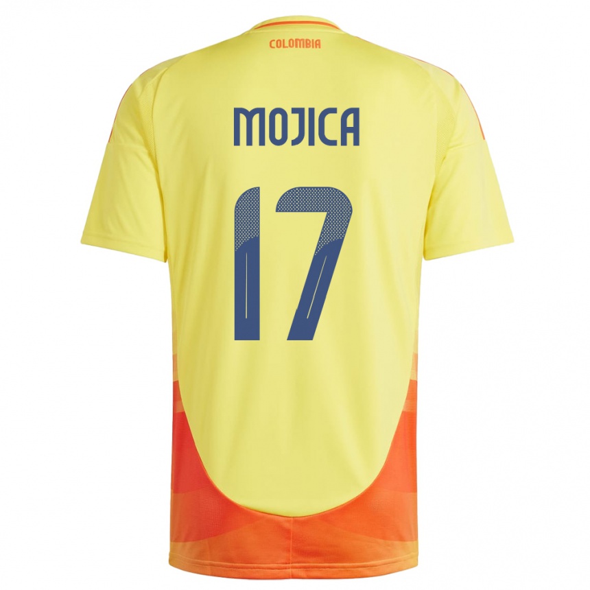 Niño Fútbol Camiseta Colombia Johan Mojica #17 Amarillo 1ª Equipación 24-26 México