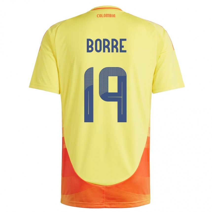 Niño Fútbol Camiseta Colombia Rafael Borré #19 Amarillo 1ª Equipación 24-26 México