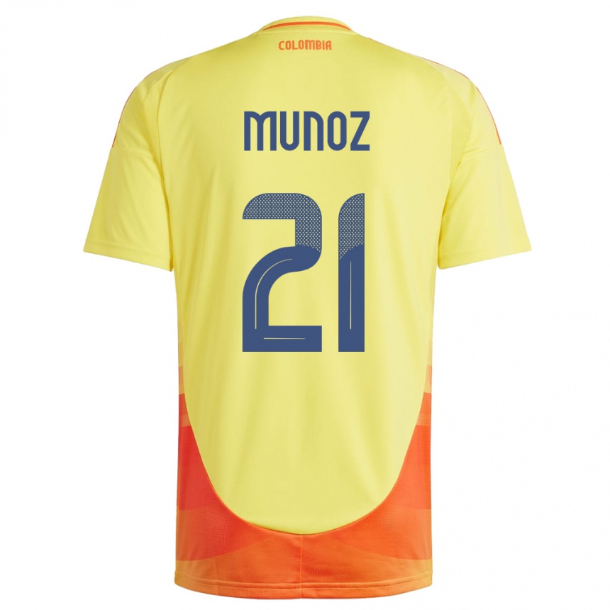 Niño Fútbol Camiseta Colombia Daniel Muñoz #21 Amarillo 1ª Equipación 24-26 México