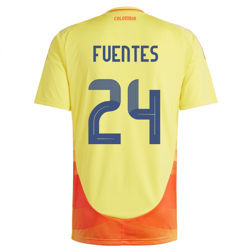 Niño Fútbol Camiseta Colombia Gabriel Fuentes #24 Amarillo 1ª Equipación 24-26 México