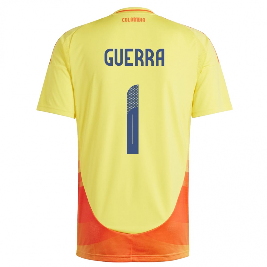 Niño Fútbol Camiseta Colombia Sebastián Guerra #1 Amarillo 1ª Equipación 24-26 México