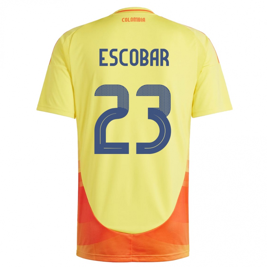 Niño Fútbol Camiseta Colombia Josen Escobar #23 Amarillo 1ª Equipación 24-26 México